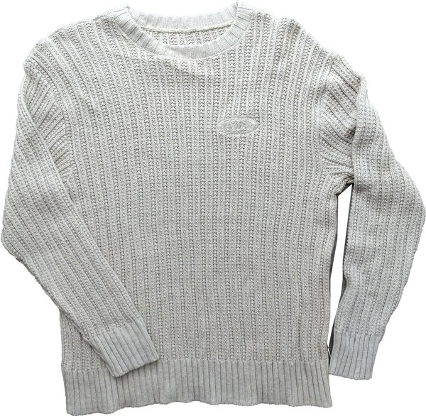 reusch Männer Größe 50 weiß weicher Pullover top Qualität Markenware Rundhals Grobstrick  Männermode