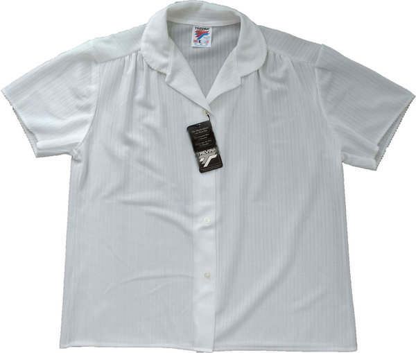 Größe L Damen Bluse hochwertig Modekollektion in weiß für das Büro oder für den Alltag gedacht Frau