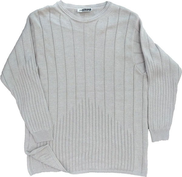 Damen Pullover Größe L hochwertig grau dieser Pullover besitzt einen schönen Rundhals Strickpullover
