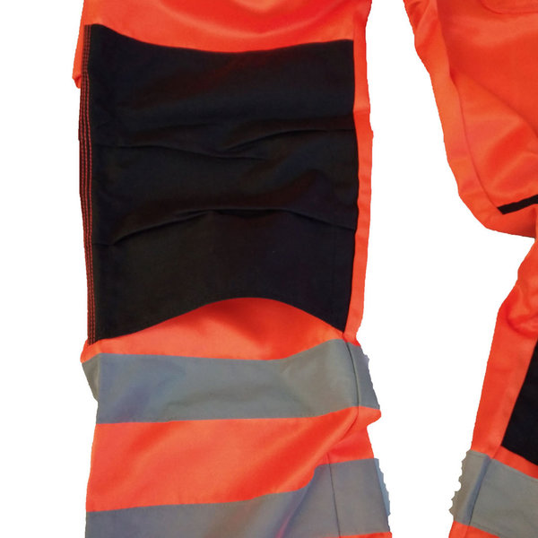 Arbeitshose Größe 48 Bundhose Warnschutzhose Warnschutz Hose orange mit Kniepolstertaschen