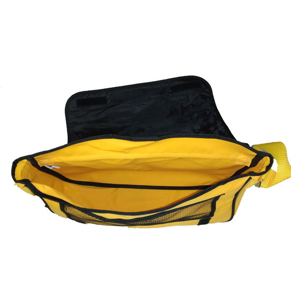 Unisex Umhängetasche Retro Bags gelb schwarz Fußball Tasche auch für Unterlagen