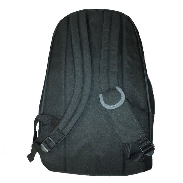 Unisex Rucksack schwarz Backpack mit Taschen und Reißverschluss