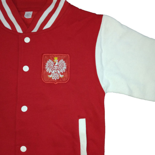 Polen Wappen mit Adler Fanartikel Fanbekleidung rot-weiß Kinderjacken kinderkleidung Sportjacke
