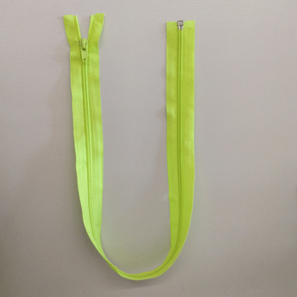 Reißverschluss teilbar 60 cm, 65 cm neon grün Jacken Reißverschluss