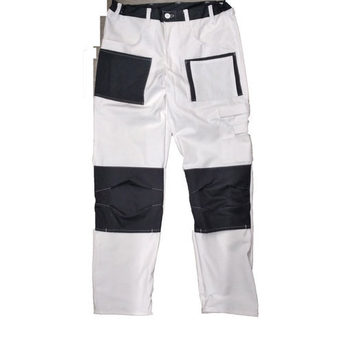 Spodnie robocze malarskie z wieloma kieszeniami spodnie biało szare strój pracownika budowy
