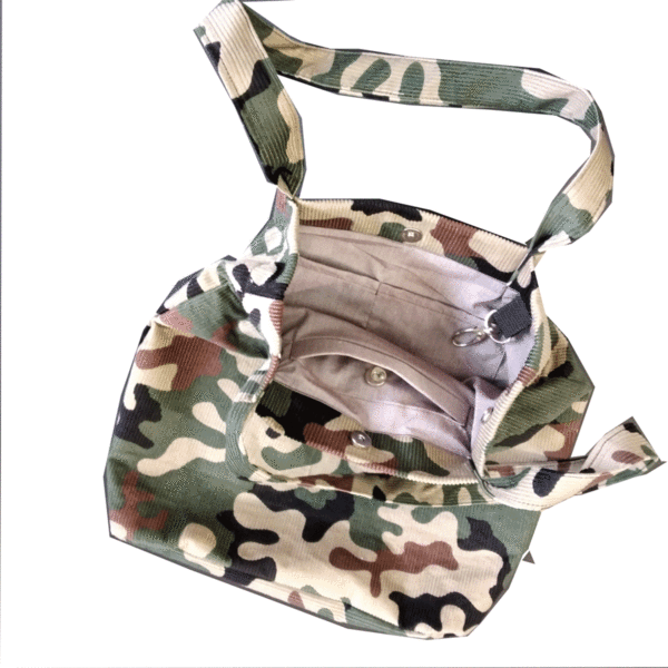 Damen Tasche aus Cord Bundeswehr Farbe Flecktarn Frauen Shopper