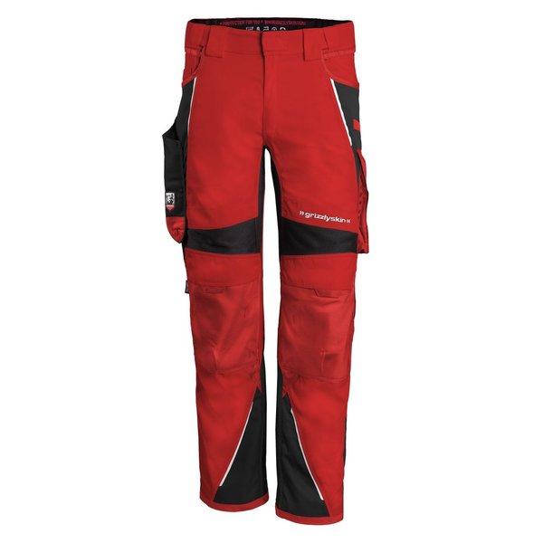 Arbeitshose Bundhose grizzlyskin IRON Handwerkerhose rot schwarz mit Kniepolstertaschen