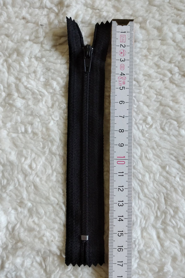 Reißverschluss aus Kunststoff schwarz 14 cm / #3