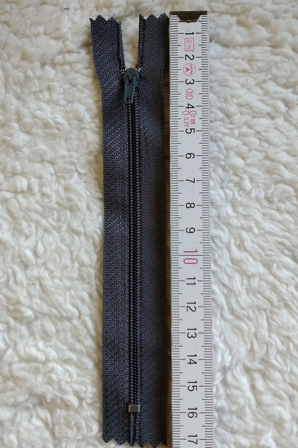 Reißverschluss aus Kunststoff anthrazit 14 cm / #3